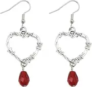 [YangQian] Halloween Earrings for Women Girl Heart Dangle Earrings with Crystal Earring for Halloween Costume Accessories for Prom Party