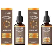 Drinkable Sunless Tanning Drops to Drink -Oral Self Tanner Drops for Face & Body, Hydrating Formula for Gradual Natural Skin Toner 2pcs
