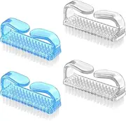 4 Pcs Nail Cleaning Brush, Plastic Handle Scrubbing Brush Eco Friendly Fingernail Brush with Soft Bristles Nail Manicure Dust Brush for Hand Toes Nail Home Garden Salon use