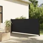 Retractable Side Awning Black 140x600cm Outdoor Shade Blinds Privacy Screen