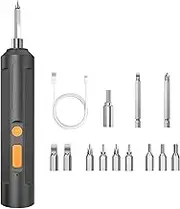 Cordless Electric Screwdriver, 3.6V Rechargeable Mini Power Screwdriver with 14 pcs Accessories, USB Charging, 3Nm Screw Gun, Mini Carrying Screwdriver Set
