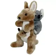 JUMBACK KOALA KANGAROO PIGGY-BACK STUFFED ANIMAL PLUSH TOY 23cm **FREE DELIVERY*
