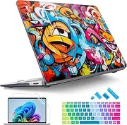 [Tuiklol] Case for Microsoft Surface Laptop 13.8 inch 2024 Release 7th Edition,Windows 11 AI+ PC Model: 2036 with Plastic Hard Shell Case + Screen Protector+ Keyboard Cover, Graffiti Wall
