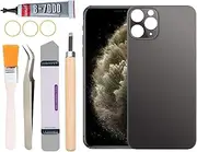 Yuntunele Back Covers Glass Replacement for iPhone 11 Pro Max All Carriers with Professional Tool Set (Gray)