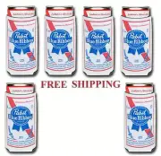 PABST BLUE RIBBON 6 PBR 16oz BEER CAN COOLERS KOOZIE COOLIE HUGGIE NEW
