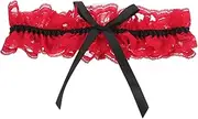 [CALLARON] Lace Ribbon Bridal Garter with Bowknot Adjustable Wedding Accessory for Women Comfortable Fit Elastic Lace Leg Ring for Sizing Your Wedding Day