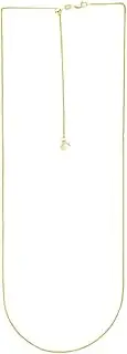 [JewelryWeb] 14ct Yellow Gold 1.0mm Sparkle Cut Adjustable Round Wheat Chain With Lobster Clasp Necklace Jewelry Gifts for Women - Length Options: 56 76