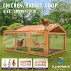 Chicken Run Coop Chook Cage Pen Shelter Wood Pet Enclosure House Rabbit Hutch
