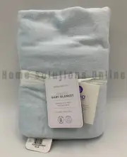 Pottery Barn Kids Chamois Baby Stroller Blanket Light Blue 30" x 40" #H242K