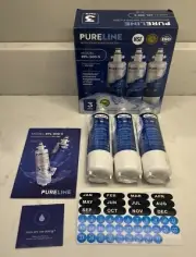 NEW ~ 3 pack Pureline Refrigerator Replacement Water Filter PL-500-S FRIGIDAIRE