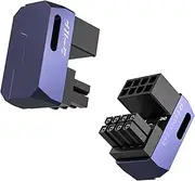 EZDIY-FAB Shield Series 8-Pin PCIe GPU Power Adapter,180-Degree U-Turn Angled Connector, Aluminum Design for Graphics Cards – Reverse Type,Purple-2 Pack