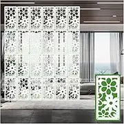 Hanging Room Divider, Lightweight Rectangular Hollow Engraving Wood Plastic Living Room Screen Panels,Bedroom Office Divider Panels,2 Sizes