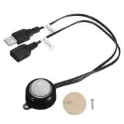 DC 5-24V 2A PIR Motion Sensor Switch Activated LED Lights with USB Cable Black