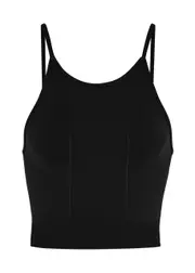 PRISM2 Enraptured Cropped Stretch-jersey Tank - Black - One Size One Size