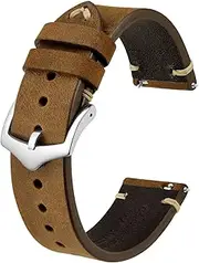 [BISONSTRAP] Watch strap for men, handmade stitches leather strap, quick release, 18 mm, 20 mm, 22 mm