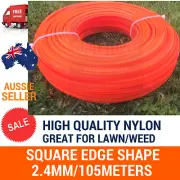 TRIMMER LINE SQUARE2.4MMX105M WHIPPER SNIPPER CORD WIRE BRUSH CUTTER BRUSHCUTTER