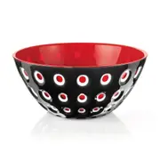Guzzini Le Murrine Plastic 25cm Salad/Soup Serving Bowl Food Container Black/Red
