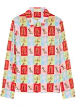 Alice + Olivia X Oris Eddu Willa Printed Silk Shirt - Multicoloured - S (UK8-10 / S) S (UK8-10 / S)