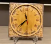 Designer Unique Hand Made Wooden Table Clock On Stand Vintage Style Quartz Decor