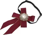 [ANDRESLAD] Elegant Rhinestone Ribbon Bow Tie for Men and Women Pre Tied Cravat Neck Tie for Weddings Parties and Formal Occasions Easy Fix Design with Durable Materials