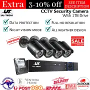 CCTV Security System WiFi 1080P Camera Home Outdoor 4 Channel w/ 1TB Hard Drive