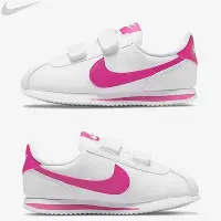 在飛比找Yahoo!奇摩拍賣優惠-NIKE Cortez Basic SL 白 桃紅 魔鬼氈 