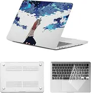 [HLAAJJX] for MacBook Air 13 inch Case 2017 2016 2015 2014 2013 2012 2011 2010 A1466 A1369,Anti-Crack Hard Shell Laptop Case & Clear Keyboard Cover for MacBook Air 13",Creative Girl