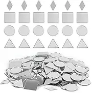 200 PCS Mirror Mosaic Tiles, Triangles/Squares/Rounds/Rhombus Mini Mosaic Mirrors, 1 Inch Mini Glass Mirrors for Crafts, Disco Ball Decor, Indoor Outdoor Decor