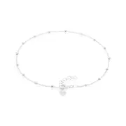 Sterling Silver 23cm Ball Heart Anklet