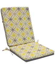Outdoor Decor by Commonwealth Sunny Citrus Outdoor Geometric Flower Printed High Back Cushion