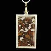 15.1G pallasite Meteorite Pendant Olive Meteorite Slice Necklace Jewelry CB84