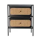 TAMMY (RATTAN) BEDSIDE TABLE LAMP OCCASIONAL SIDE UNIT NIGHTSTAND 58X69CM