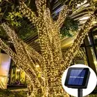 2024 Outdoor solar fairy string light 105 feet 310 LED flashing light