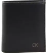 Calvin Klein Men's Smooth Mini 6 CC & Coin Leather Wallet Black