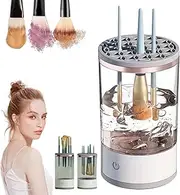 Beauty Swirl Cosmetic Brush Cleaner, Electric Makeup Brush Cleaner Machine, Make Up Brush Cleaner Cleanser, Automatic Makeup Brush Cleaner, Automatic Spinning Makeup Brush Cleaner (White*1PCS)