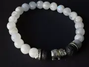 Moonstone BRACELET Crystal Gemstone Larva Essential Oil Elephant Jewellery A