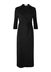 Diane Von Furstenberg Abigail Wool-blend Midi Wrap Dress - Black - XS XS