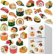Copkim 30 Pcs Refrigerator Diamond Art Magnets Easy Art Kits Fridge Stickers for Adults Kids DIY Home Decors (Sushi)