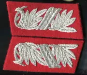 German WW1 Bavarian General's Collar Tabs Silver on red wool type `