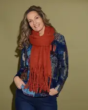 Hobart Fluffy Scarf - Rust