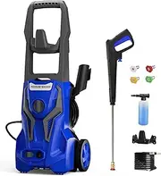 Pressure Washer Electric Powered - 4800 PSI 3.2 GPM Power Washer Electric Powered with 25 FT Hose 4 Interchangeable Nozzle & Foam Cannon, for Cars, Patios, and Floor Cleaning