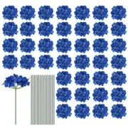 30 Set Silk Hydrangea Flowers Dark Blue Artificial Flowers for Wedding New