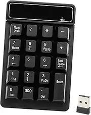 2.4Ghz Wireless Numeric Keypad Mechanical Feel Number Pad Keyboard 19 Keys w/USB Receiver Water-proof for Laptop Desktop PC Notebook Black