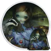 Fairytale Art Prints the Wind in the Willows Round Beach Towel