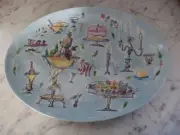 Crate&Barrel R.S.V.P. Platter Diane Bigda 1998 Japanese Porcelain Rare 14.5"Oval