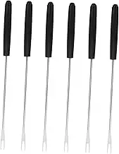 FIXOSHEE 6pcs Stainless Steel Fondue Forks Set Handles for Chocolate Cheese and Marshmallows Heat Resistant Ergonomic Design for Easy Dipping and Entertaining