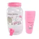 小禮堂 Hello Kitty 透明塑膠冷水壺附杯子 3800ml (粉蘋果樹款)