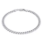 10K White Gold 4.5mm Real Miami Cuban Link Chain Mens Bracelet Italian Made 9"