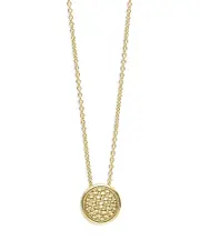 Lagos 18K Yellow Gold Meridian Caviar Bead Circle Pendant Necklace, 16-18