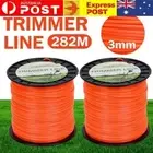 2Pcs 282M 3mm Trimmer Line Orange Whipper Snipper Cord Professional Heavy Duty